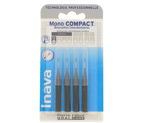 Interdentalbürsten Mono kompakt 0,6 mm ISO0 Inava - 4 Interdentalbürsten
