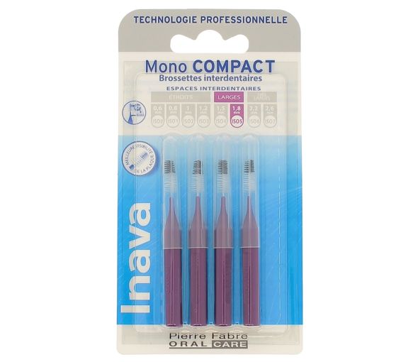 Interdentalbürsten Mono kompakt 1,8 mm ISO5 Inava - 4 Interdentalbürsten