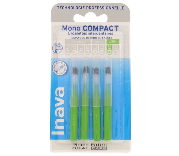 Interdentalbürsten Mono kompakt 2,2 mm ISO6 Inava - 4 Interdentalbürsten