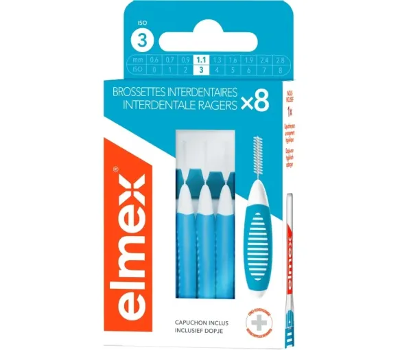 Interdentalbürsten blau Größe 3 (1,1 mm) Elmex - Packung mit 8 Bürsten