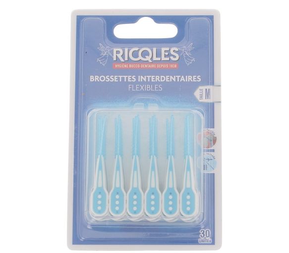 Flexible Interdentalbürsten Größe M Ricqles - Packung mit 30 Stück