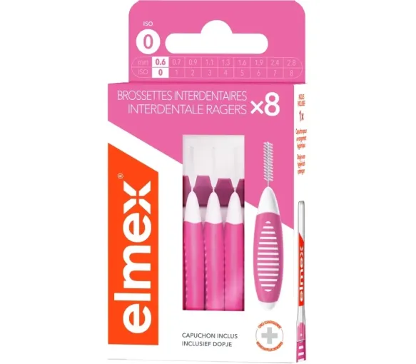 Interdentalbürsten rosa Größe 0 (0,6 mm) Elmex - Packung mit 8 Bürsten - image 1