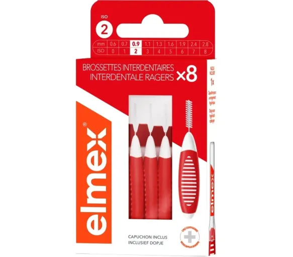 Interdentalbürsten rot Größe 2 (0,9 mm) Elmex - Packung mit 8 Bürsten - image 1
