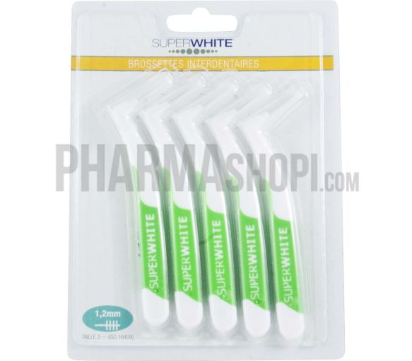 Interdentalbürsten grün 1,2 mm Größe 3 Superwhite - 5 Bürsten