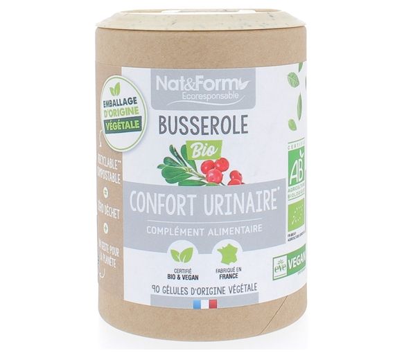 Bio-Bärentraube für Harnkomfort Nat&Form - Packung mit 90 Kapseln