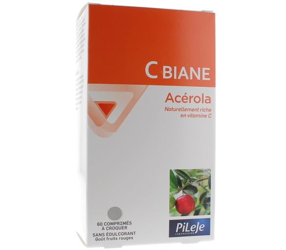 C Biane Acerola Pileje - Dose von 60 Kaudabletten