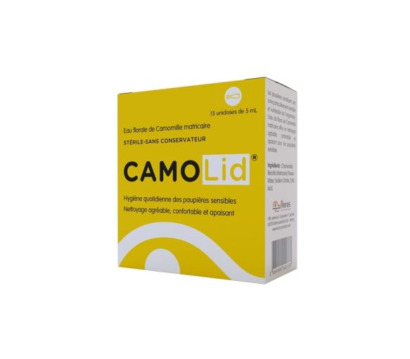 CamoLid Kamillenblütenwasser Augenlid-Hygiene - Packung mit 15 Einzeldosen