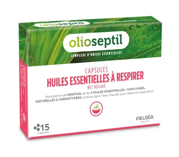 Atemberaubende ätherische Ölkapseln für eine freie Nase Olioseptil - Schachtel mit 15 Kapseln - image 1