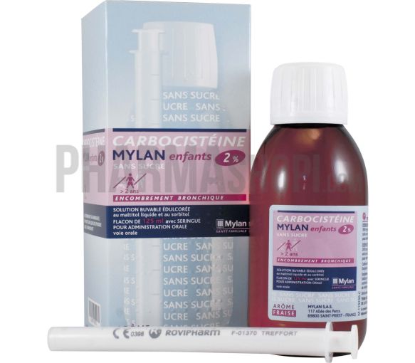 Carbocistein Mylan 2% Sirup für Kinder - Flasche mit 125 ml