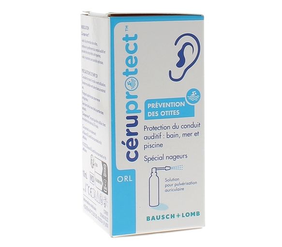 Céruprotect Ohrlösung zur Vorbeugung von Ohrenentzündungen für Schwimmer Bausch + Lomb - Flasche mit 10 ml