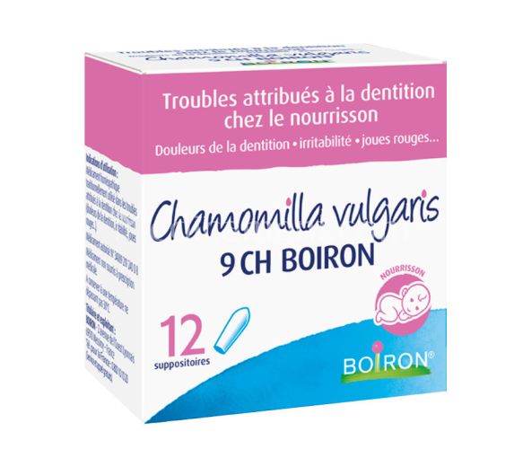 Chamomilla vulgaris 9CH Boiron - Packung mit 12 Zäpfchen