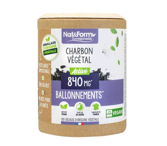 Aktivkohle Ecoresponsable Nat&Form - Dose mit 120 Kapseln - image 1