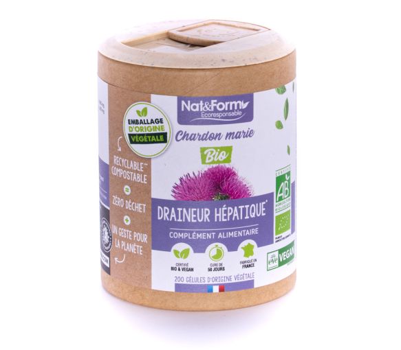 Bio-Ethische Mariendistel Nat&Form - Dose von 200 Kapseln - image 1