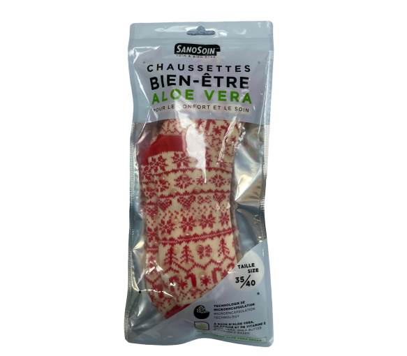 Wellness-Socken Aloe Vera in Weiß und Rot SanoSoin - ein Paar Socken - image 1