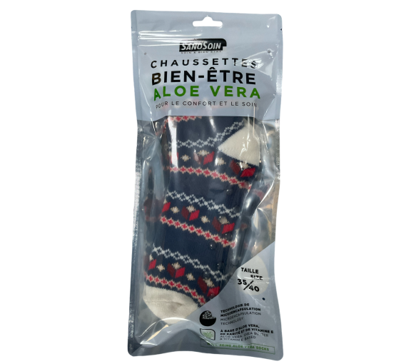 Wellness-Socken Aloe Vera Blau und Rot SanoSoin - ein Paar Socken - image 1