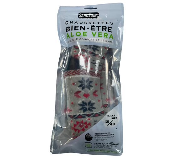 Wellness-Socken Aloe Vera grau und rot SanoSoin - ein Paar Socken - image 1