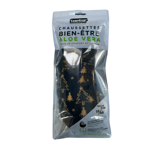 Wellness-Socken Aloe Vera Schwarz und Gold SanoSoin - ein Paar Socken - image 1