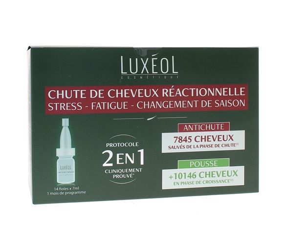 Reaktivierung von Haarausfall 2 in 1 Luxéol - Box mit 14 Ampullen