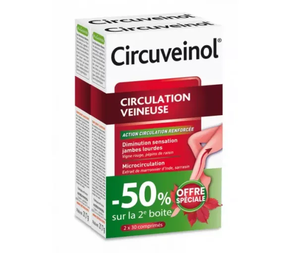 Circuveinol venöse Zirkulation Nutreov - 2er Pack mit 2x30 Tabletten