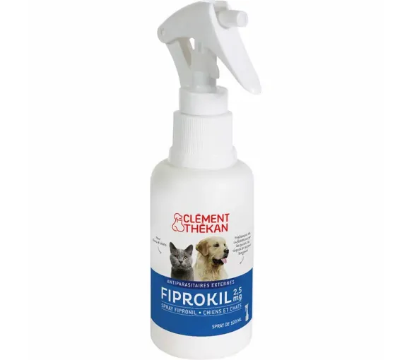 Fiprokil Spray für Hunde und Katzen gegen Flöhe und Zecken Clément-thékan - Spray mit 100 ml