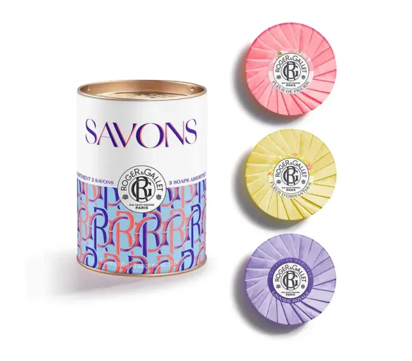 Geschenkset mit wohltuenden Seifen Feigenblüte, Osmanthusblüte, Lavendel Roger & Gallet - Box mit 3 Seifen à 100g - image 1