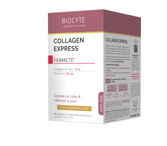 Collagen Express Anti-Aging Falten geglättet Biocyte - Box mit 180 Kapseln