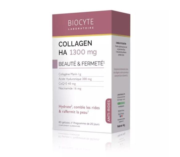 Kollagen HA 1300mg Schönheit und Festigkeit Biocyte - Packung mit 80 Kapseln - image 1
