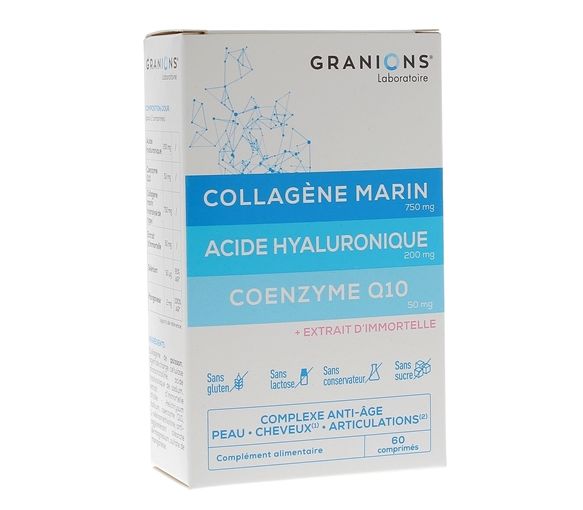 Marine Kollagen Hyaluronsäure Coenzym Q10 Granions - Packung mit 60 Tabletten