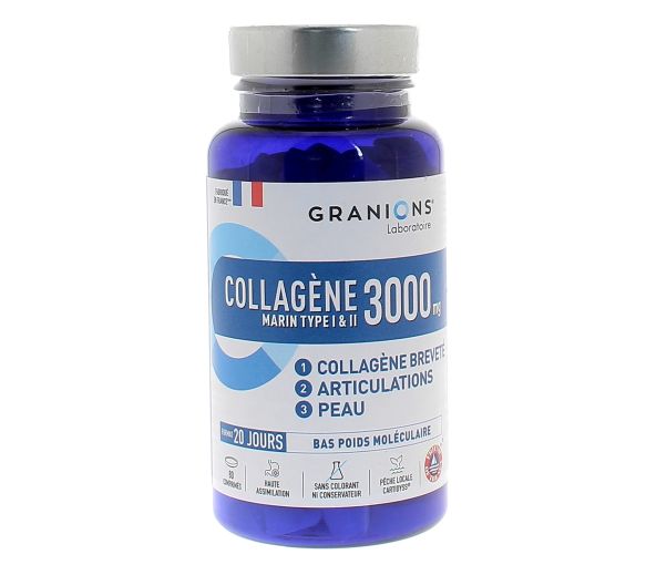 Marine Kollagen Typ I und II 3000 mg Granions - Dose mit 80 Tabletten - image 1
