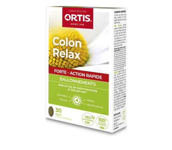 Colon Relax Forte Blähungen Ortis - Packung mit 30 Tabletten - image 1
