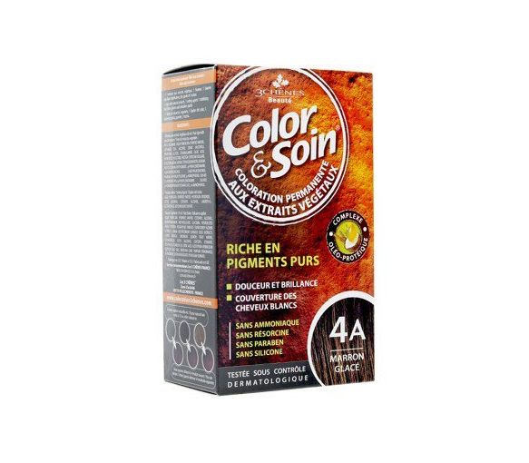 Farbe & Pflege dauerhafte Haarfarbe schokoladenbraun 4A Les 3 Chênes - 1 Set