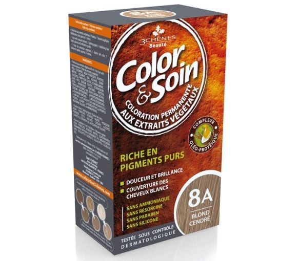 Farbe & Pflege permanente Haarfarbe Aschblond 8A Les 3 Chênes - 1 Set