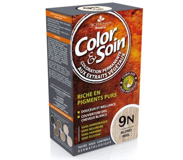 Farbe & Pflege permanente Haarfarbe Honigblond 9N Les 3 Chênes - 1 Set