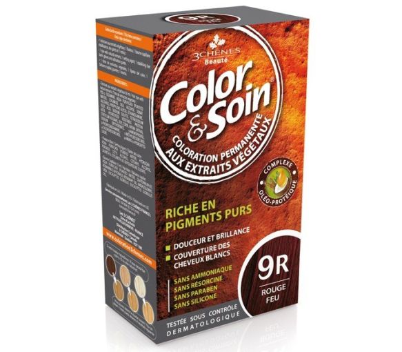Farbe & Pflege permanente Haarfarbe Feuerrot 9R Les 3 Chênes - 1 Set