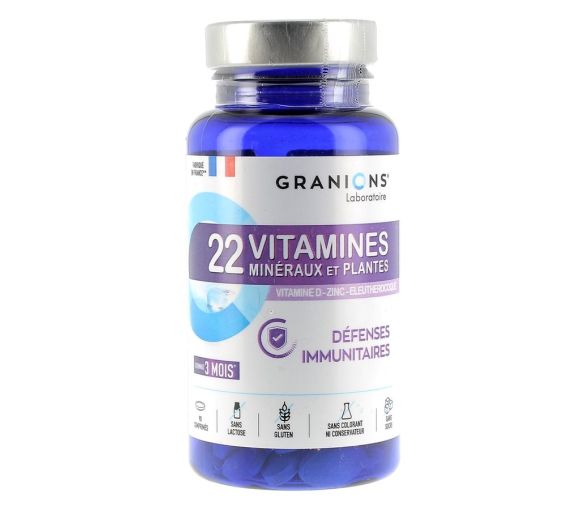 22 Vitamine, Mineralien und Pflanzen Granions - Packung mit 90 Tabletten