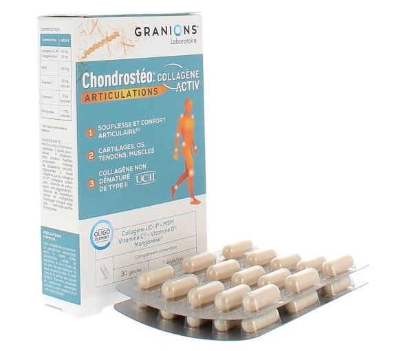 Chondrostéo Gelenk-Kollagen aktiv Granions - Packung mit 30 Kapseln