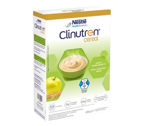 Clinutren Cereal Nahrungsergänzungsmittel mit Apfel-Haselnuss-Geschmack von Nestlé - 450 g Dose