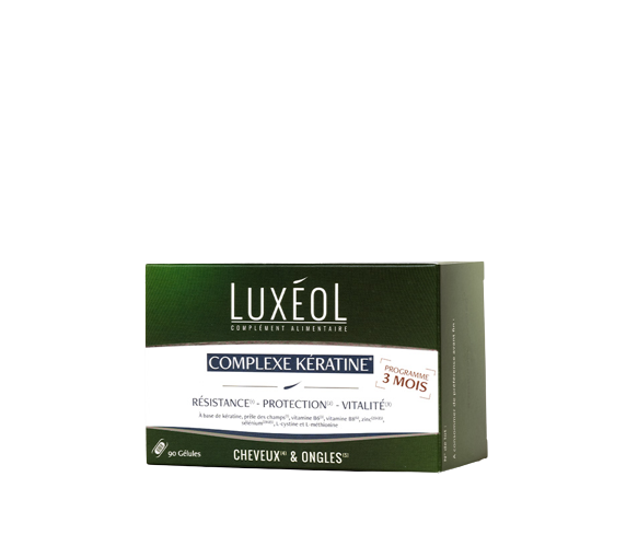 Komplexes Keratin-Programm 3 Monate Luxéol - Packung mit 90 Kapseln
