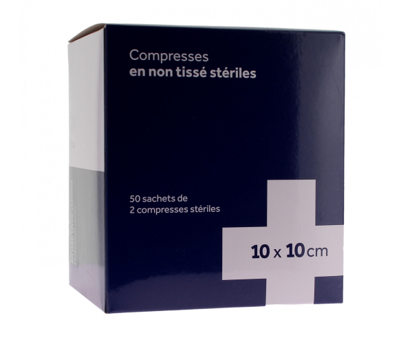 Sterile Vlieskompressen 3M - 50 Beutel mit 2 sterilen Kompressen von 10x10 cm - image 1