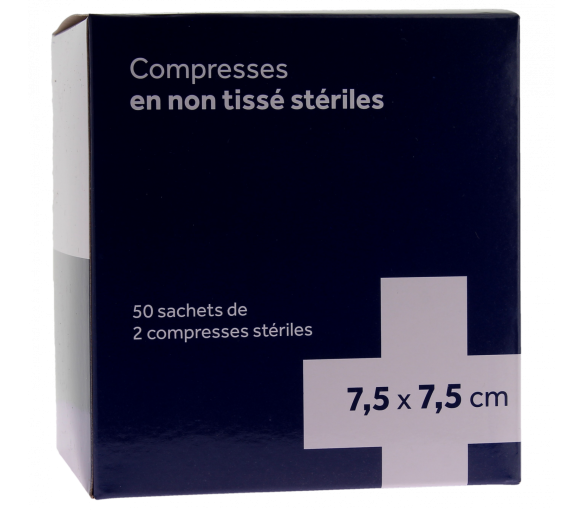 Sterile Vlieskompressen 3M - 50 Beutel mit 2 sterilen Kompressen von 7,5x7,5 cm - image 1