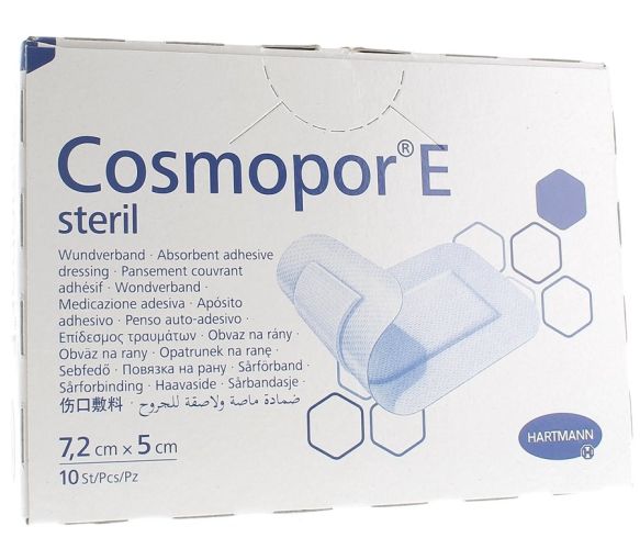 Cosmopor E Sterile Haftverbände 7,2 cm x 5 cm Hartmann - Packung mit 10 Verbänden