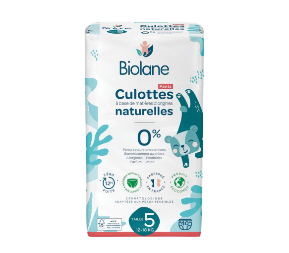 Naturwindeln Größe 5 Biolane - Packung mit 40 Windeln - image 1