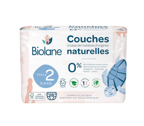 Biolane natürliche Windeln Größe 2 - Packung mit 28 Windeln - image 1