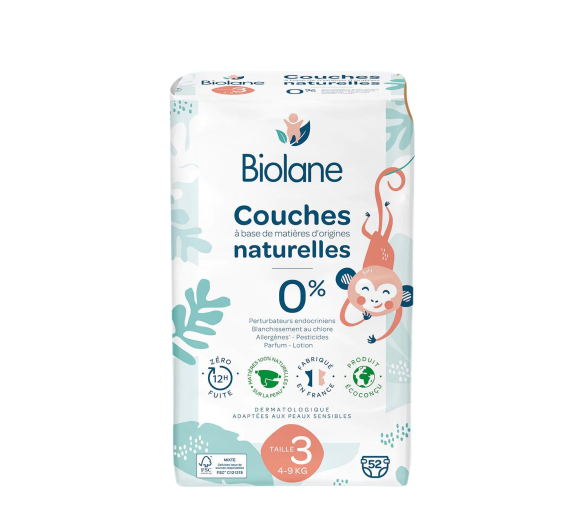 Biolane natürliche Windeln Größe 3 - Packung mit 52 Windeln - image 1
