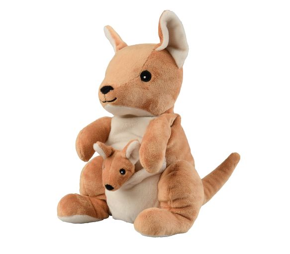 Gemütliches Wärmflaschen-Känguru Soframar - 1 Kuscheltier von 30 cm