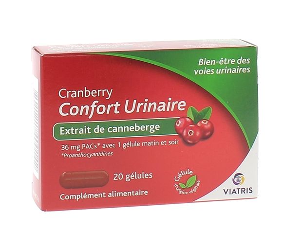 Cranberry Harnkomfort Viatris - Packung mit 20 Kapseln