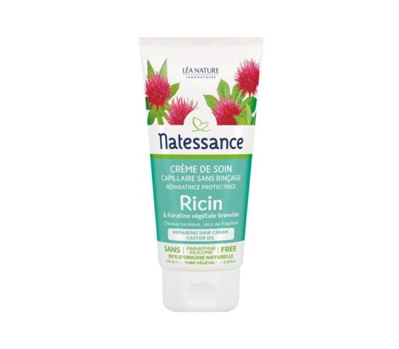 Haarpflegecreme mit Rizinusöl ohne Ausspülen Natessance - Tube mit 100 ml