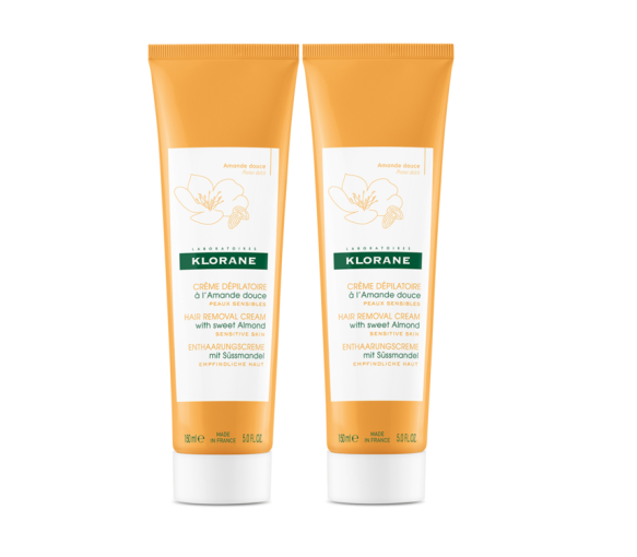 Klorane Süßmandel Enthaarungscreme - 2er Pack mit 150 ml Tuben