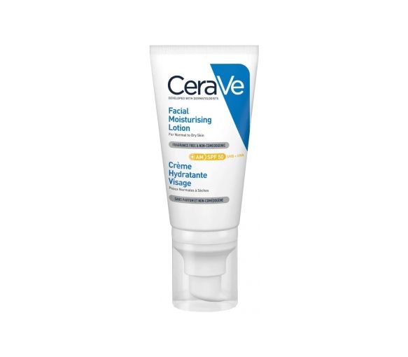 Feuchtigkeitsspendende Gesichtscreme SPF 50 CeraVe - Tube mit 52 ml