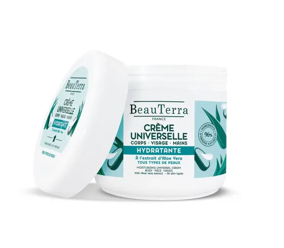 Universelle Feuchtigkeitscreme mit Aloe Vera-Extrakt Beauterra - 400ml Tiegel - image 1